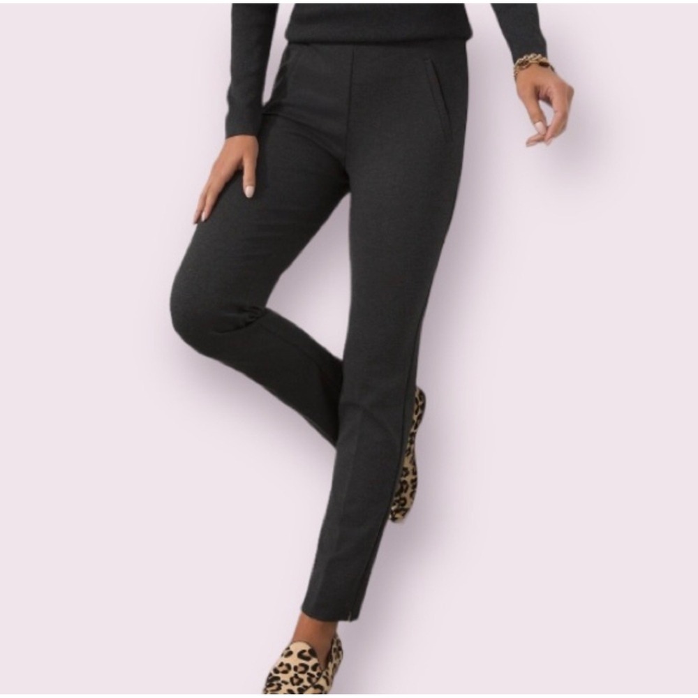 Chicos Juliet Ultimate Fit Straight Leg Pants Charcoal Heather Grey 3 NWT 16